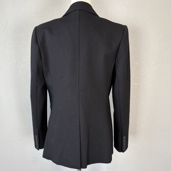Paige Womens Chelsee Blazer Size L Black Stretch Suiting Work 2 Button Classic - Picture 4 of 7